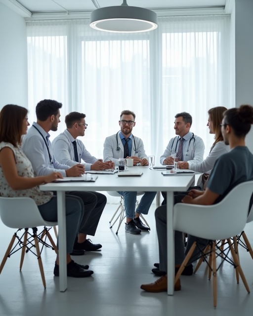 Equipo médico en reunión